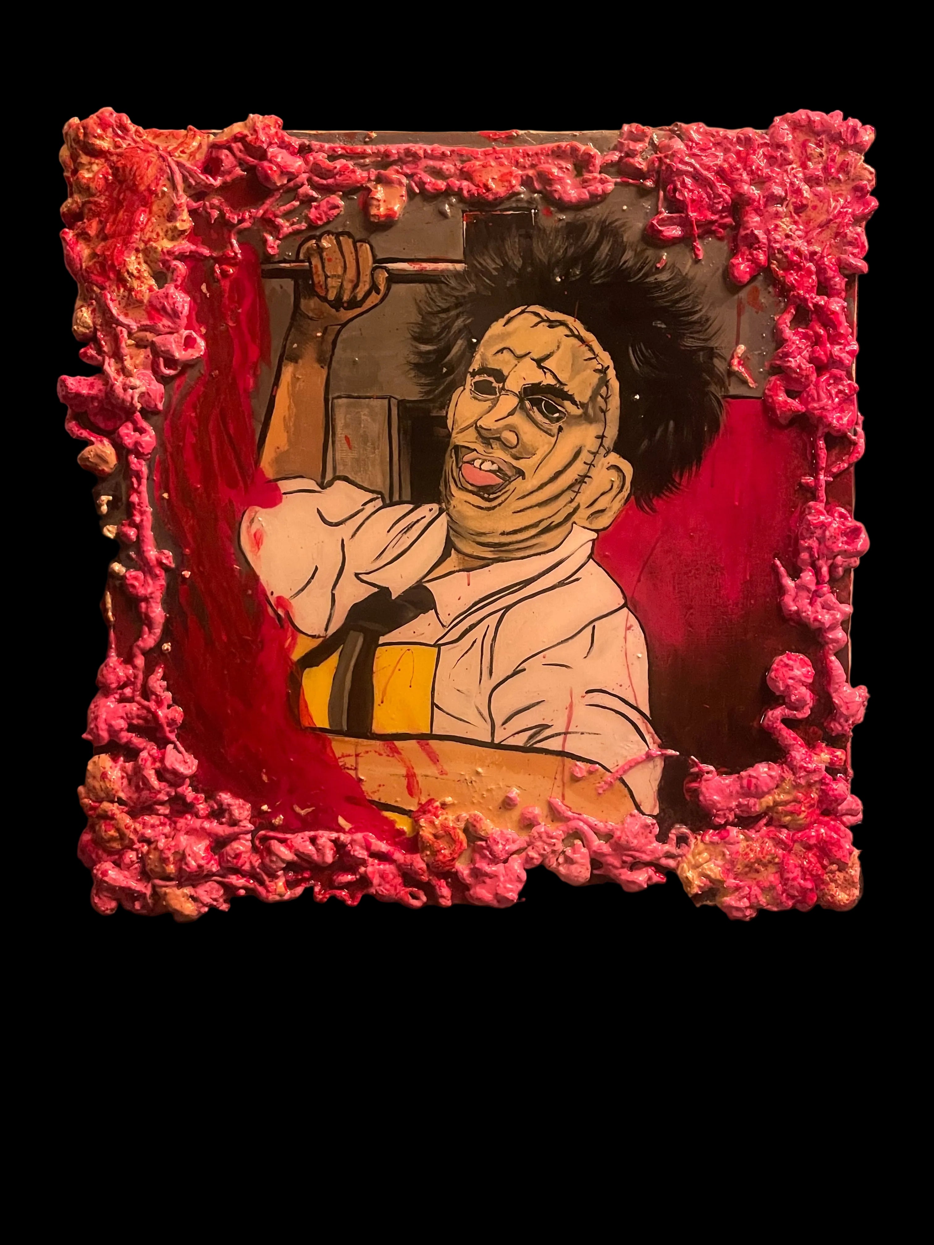 Leatherface Unleashed – 3D Resin Horror Wall Art (Original / Ready to Hang)